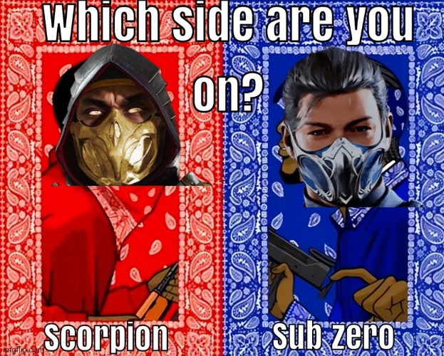 Who you like more (I pick sub zero) | image tagged in mortal kombat | made w/ Imgflip meme maker