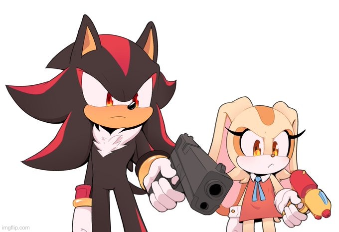 shadow and cream with guns | image tagged in shadow and cream with guns | made w/ Imgflip meme maker