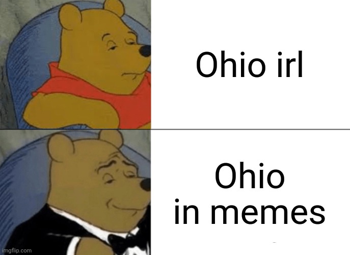 Tuxedo Winnie The Pooh | Ohio irl; Ohio in memes | image tagged in memes,tuxedo winnie the pooh | made w/ Imgflip meme maker