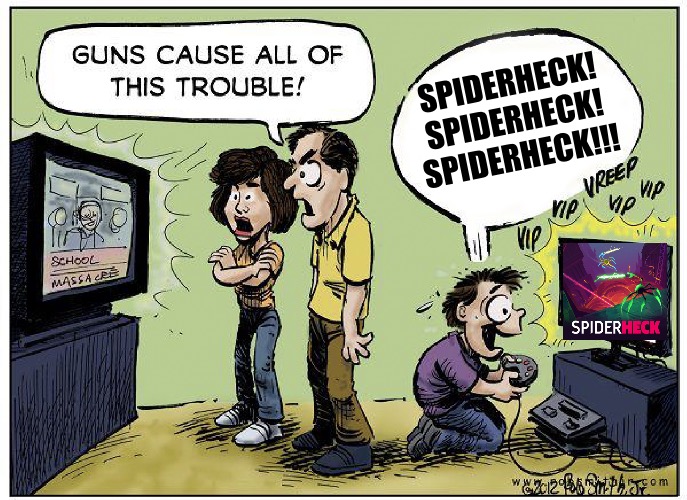 THP lore | SPIDERHECK!
SPIDERHECK!
SPIDERHECK!!! | image tagged in guns cause all this trouble | made w/ Imgflip meme maker
