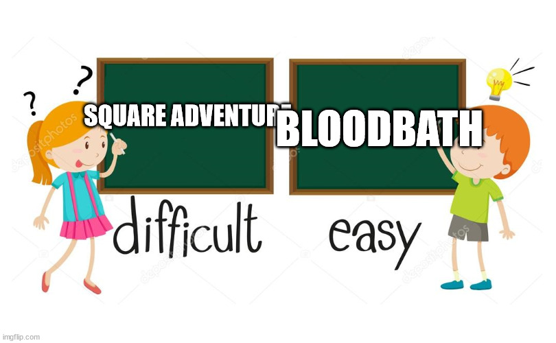 How annoying is square adventure | SQUARE ADVENTURE; BLOODBATH | image tagged in geometry dash | made w/ Imgflip meme maker
