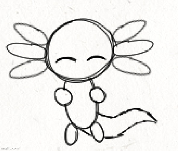 You've been scrolling too long, have an axolotl to brighten your day. | image tagged in drawing by evilish | made w/ Imgflip meme maker