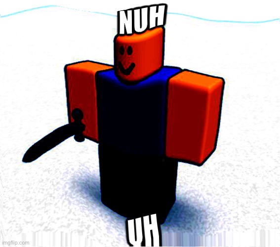 NUH UH | image tagged in roblox,no,cursed | made w/ Imgflip meme maker