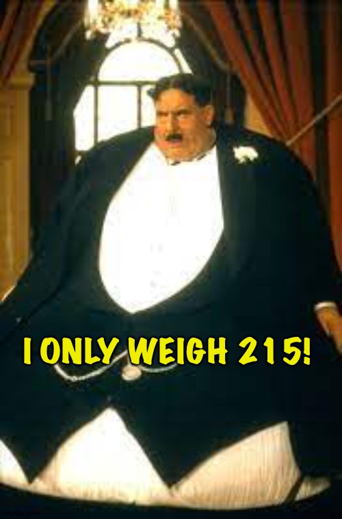 MONTY PYTHON OBESE PATRON | I ONLY WEIGH 215! | image tagged in monty python obese patron | made w/ Imgflip meme maker