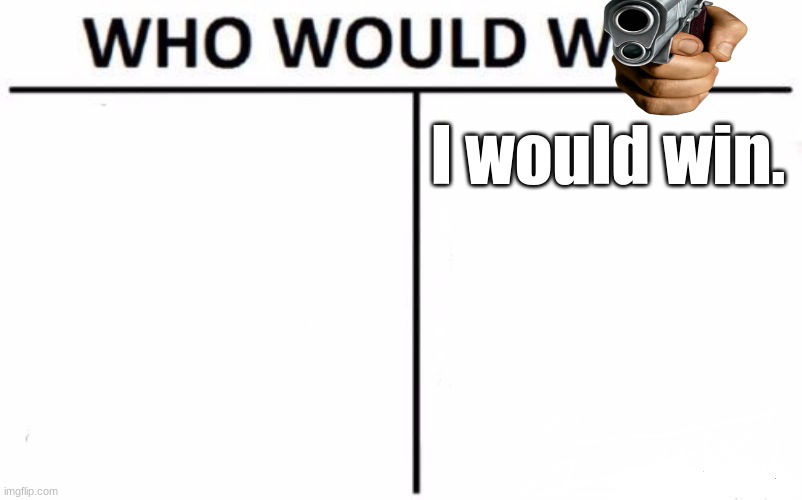 Who Would Win? Meme | I would win. | image tagged in memes,who would win | made w/ Imgflip meme maker