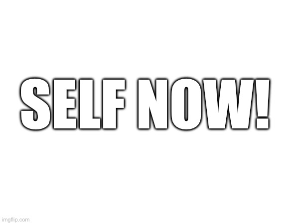 SELF NOW! | made w/ Imgflip meme maker