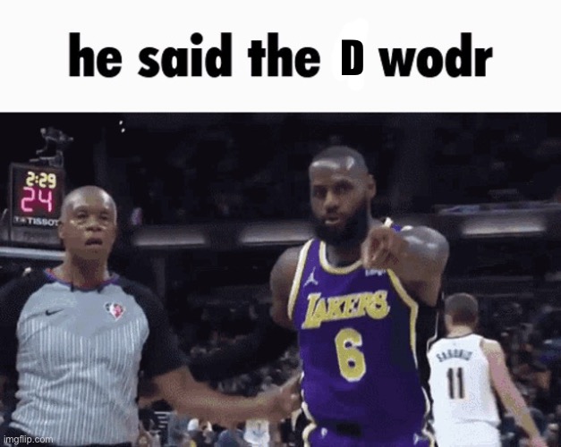 He said the n wodr | D | image tagged in he said the n wodr | made w/ Imgflip meme maker