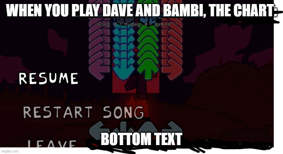 bambi bambi bambi bambi bambi bambi bambi bambi bambi | WHEN YOU PLAY DAVE AND BAMBI, THE CHART:; BOTTOM TEXT | image tagged in fnf is too easy fnf | made w/ Imgflip meme maker