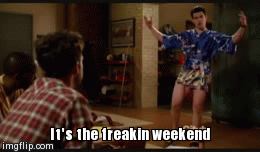 It's the freakin weekend | image tagged in gifs | made w/ Imgflip video-to-gif maker
