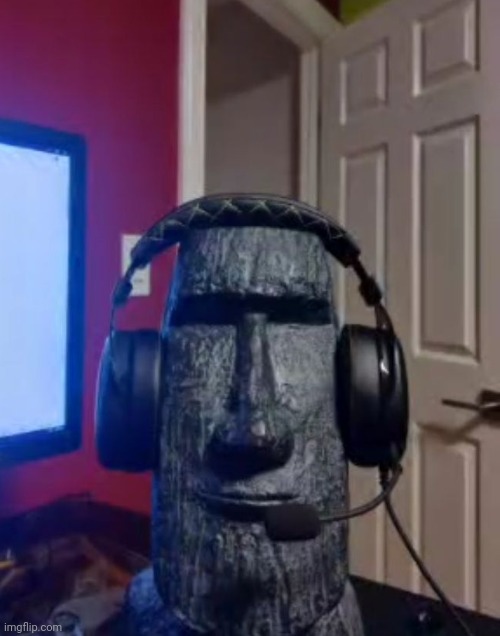 Gamer moai | image tagged in moai gaming | made w/ Imgflip meme maker