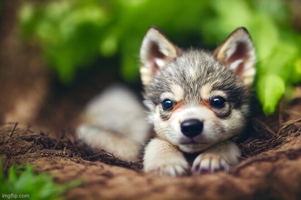 baby wolf | image tagged in baby wolf | made w/ Imgflip meme maker