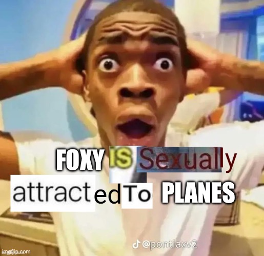 X is sexually attracted to Y | FOXY; PLANES | image tagged in x is sexually attracted to y | made w/ Imgflip meme maker
