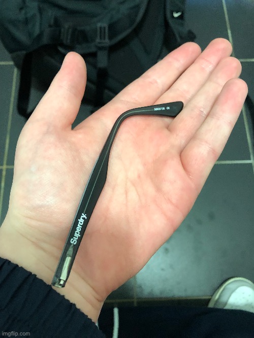 glasses broke :( | made w/ Imgflip meme maker