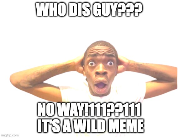 when the meme finds himself | WHO DIS GUY??? NO WAY!111??111
 IT'S A WILD MEME | image tagged in whoa | made w/ Imgflip meme maker