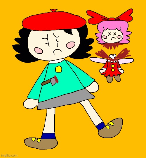 Adeleine and Ribbon getting murdered | image tagged in kirby,gore,blood,murder,funny,parody | made w/ Imgflip meme maker