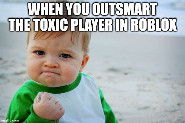 Success Kid Original Meme | WHEN YOU OUTSMART THE TOXIC PLAYER IN ROBLOX | image tagged in memes,success kid original | made w/ Imgflip meme maker