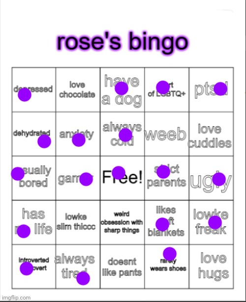 I found a this. | image tagged in rose's bingo | made w/ Imgflip meme maker