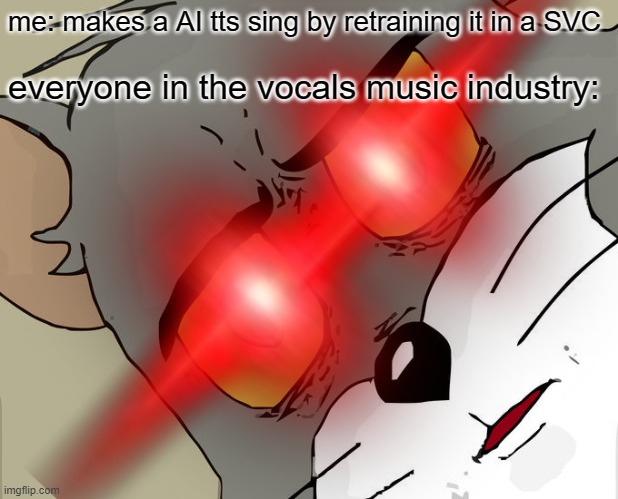 gogo gaget singinator | me: makes a AI tts sing by retraining it in a SVC; everyone in the vocals music industry: | image tagged in ai,singing,music,producer,meme | made w/ Imgflip meme maker
