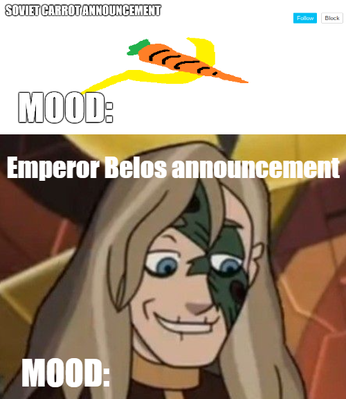 High Quality Emperor_Belos.soviet_carrot announcement template Blank Meme Template