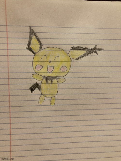 The best Pichu drawing I’ve ever made | image tagged in pichu,drawing,pics | made w/ Imgflip meme maker