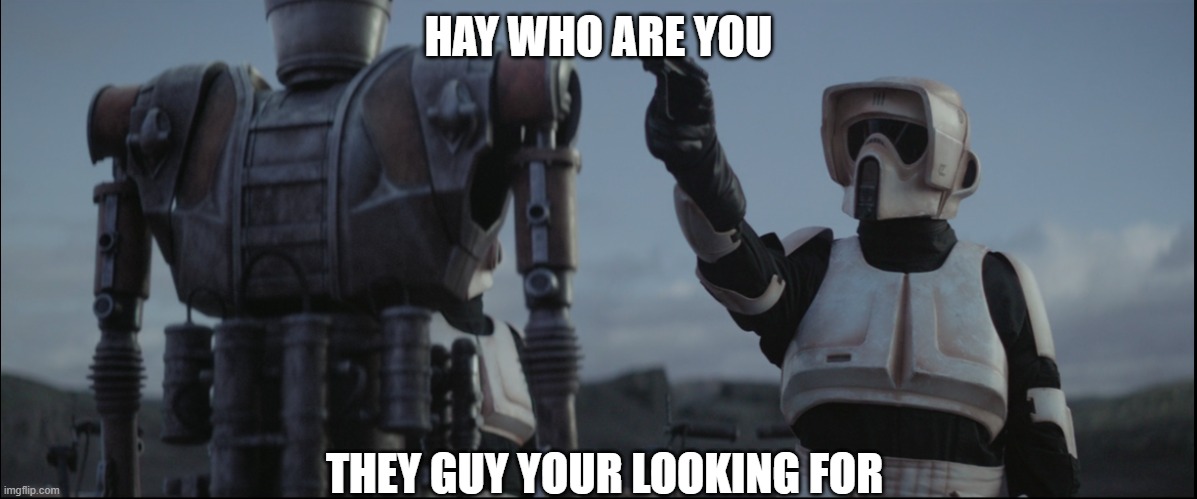 Mando | HAY WHO ARE YOU; THEY GUY YOUR LOOKING FOR | image tagged in mando | made w/ Imgflip meme maker