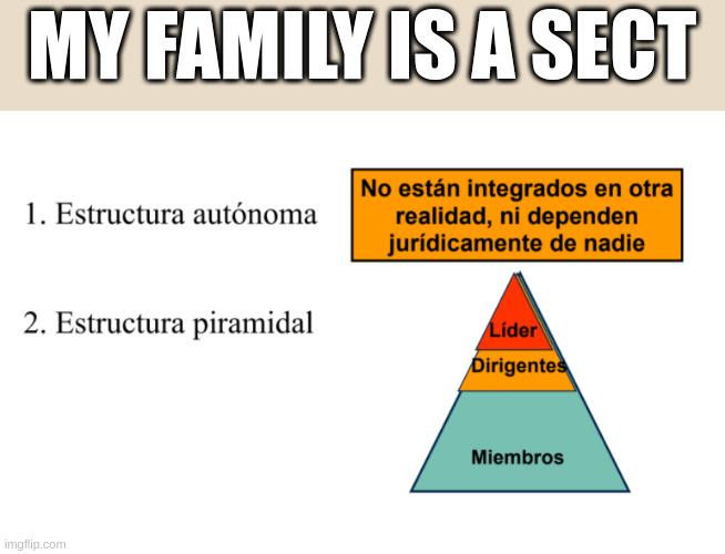 my family is a sect | MY FAMILY IS A SECT | image tagged in family life | made w/ Imgflip meme maker
