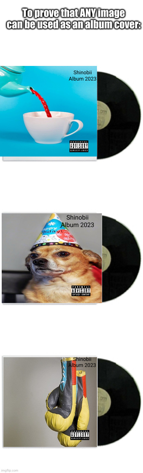 ANY image can be used as an album cover fr | To prove that ANY image can be used as an album cover:; Shinobii
Album 2023; Shinobii
Album 2023; Shinobii
Album 2023 | image tagged in album cover,album,so true,funny,woah,what the heck | made w/ Imgflip meme maker