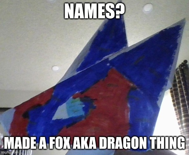 nameless | NAMES? MADE A FOX AKA DRAGON THING | made w/ Imgflip meme maker