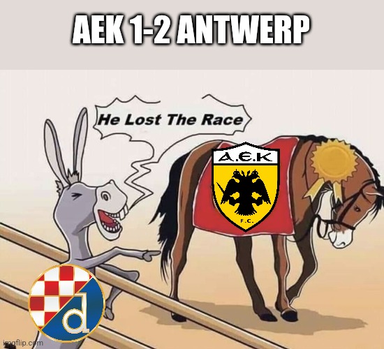 No Greek Clubs in UCL Group Stage...sad though | AEK 1-2 ANTWERP | image tagged in aek athens,antwerp,dinamo zagreb,champions league,futbol,memes | made w/ Imgflip meme maker