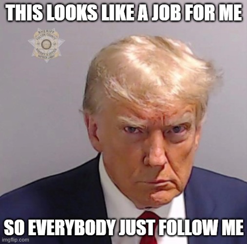 Donald Em Trump | THIS LOOKS LIKE A JOB FOR ME; SO EVERYBODY JUST FOLLOW ME | image tagged in eminem,eminem rap,donald trump,donald trump approves,donald j trump,trump | made w/ Imgflip meme maker