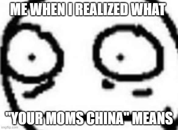 Realization kicks in | ME WHEN I REALIZED WHAT; "YOUR MOMS CHINA" MEANS | image tagged in what in the world,fun,relatable,memes | made w/ Imgflip meme maker