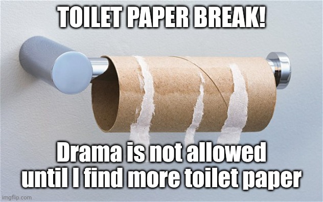 Seriously, let's stop this and just forgive and forget. | TOILET PAPER BREAK! Drama is not allowed until I find more toilet paper | made w/ Imgflip meme maker