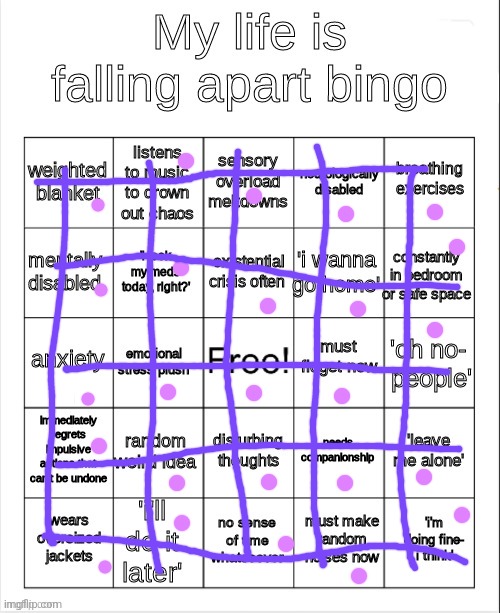 This is fine | image tagged in my life is falling apart bingo | made w/ Imgflip meme maker