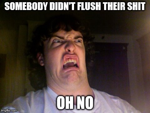 Oh No | SOMEBODY DIDN'T FLUSH THEIR SHIT OH NO | image tagged in memes,oh no | made w/ Imgflip meme maker