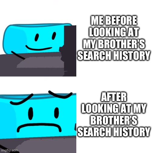 my brother’s search history ? | ME BEFORE LOOKING AT MY BROTHER’S SEARCH HISTORY; AFTER LOOKING AT MY BROTHER’S SEARCH HISTORY | image tagged in bracelity reaction | made w/ Imgflip meme maker