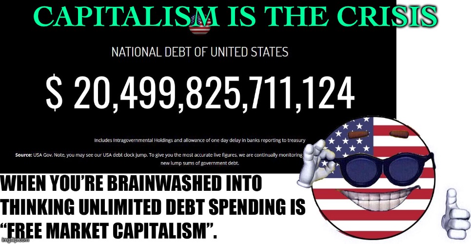 Capitalism Is The Crisis | CAPITALISM IS THE CRISIS | image tagged in free market capitalism | made w/ Imgflip meme maker