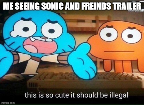 why sega | ME SEEING SONIC AND FREINDS TRAILER | image tagged in this is so cute it should be illegal,memes,funny,sonic the hedgehog,cute animals | made w/ Imgflip meme maker
