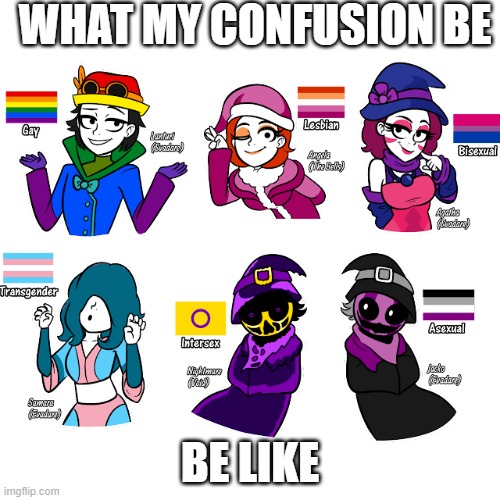 Evadare plus (reacted) flags | WHAT MY CONFUSION BE; BE LIKE | image tagged in evadare plus reacted flags,incredibox,lgbtq,lgbt,lgbtq stream account profile | made w/ Imgflip meme maker
