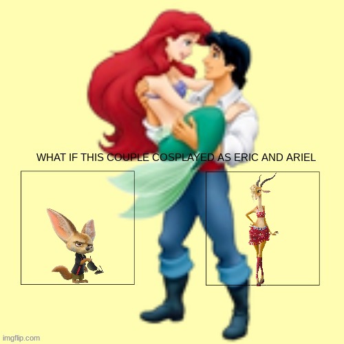 if finnick and gazelle cosplayed as eric and ariel | image tagged in the little mermaid | made w/ Imgflip meme maker