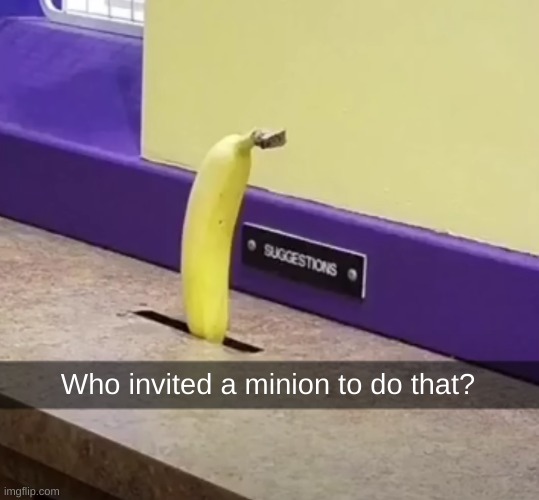 Who invited a minion to do that? | made w/ Imgflip meme maker