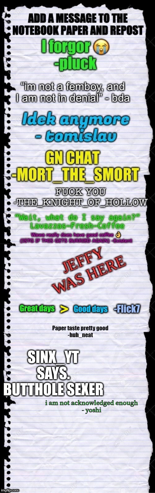 i am not acknowledged enough
- yoshi | made w/ Imgflip meme maker