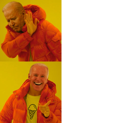 High Quality Joe Biden in Drake Template Blank Meme Template