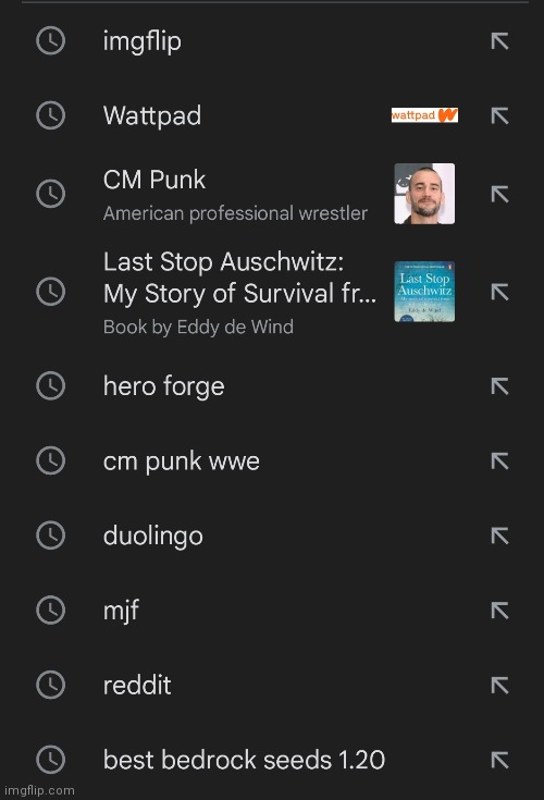 Dare you to reveal last 10 items in your search history. Here's mine: | made w/ Imgflip meme maker