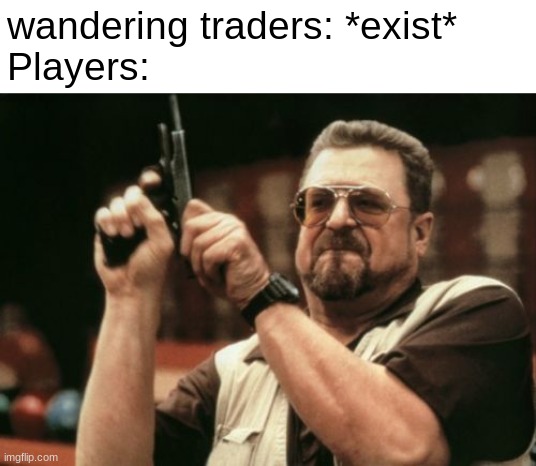 Am I The Only One Around Here Meme | wandering traders: *exist*
Players: | image tagged in memes,am i the only one around here | made w/ Imgflip meme maker