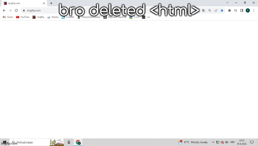 bro deleted <html> | made w/ Imgflip meme maker