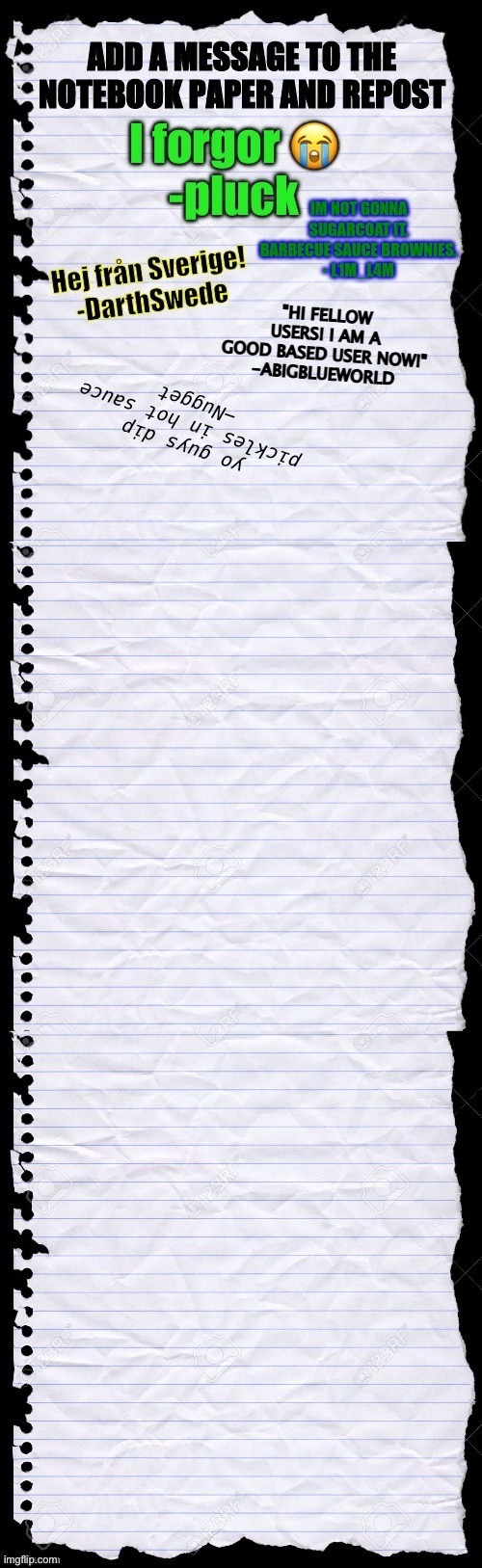 yo guys dip pickles in hot sauce
-Nugget | made w/ Imgflip meme maker