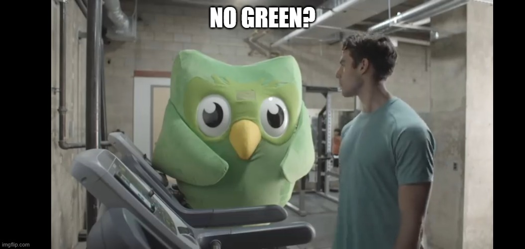 At the gym | NO GREEN? | image tagged in at the gym | made w/ Imgflip meme maker