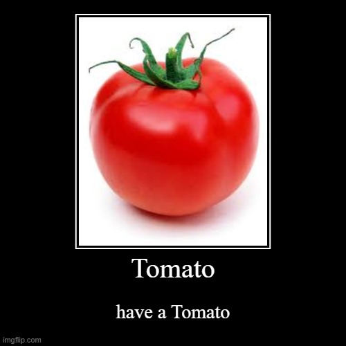 Tomato | Tomato | have a Tomato | image tagged in funny,demotivationals | made w/ Imgflip demotivational maker