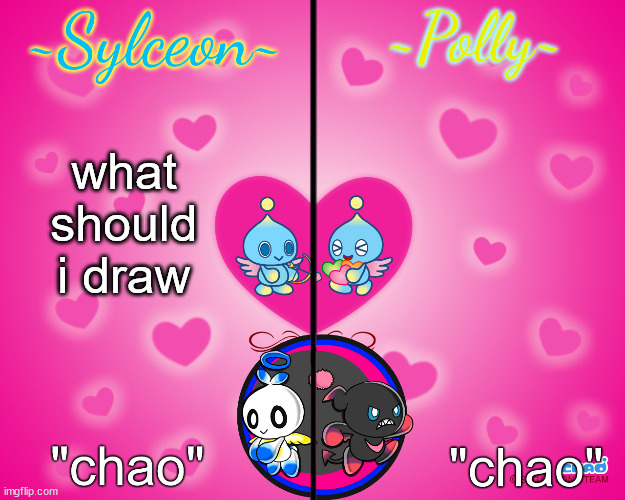 im only doing 3 drawings | what should i draw | image tagged in sylceon and polly temp | made w/ Imgflip meme maker