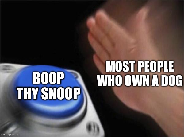 Boop The snoop | MOST PEOPLE WHO OWN A DOG; BOOP THY SNOOP | image tagged in memes,blank nut button | made w/ Imgflip meme maker